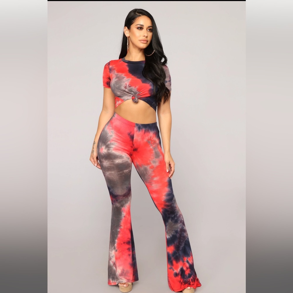 Fashion Nova Bamboo Babe Pant Set -
Navy